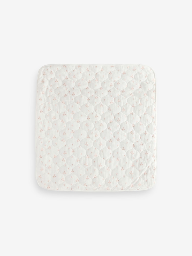 Delicate Floral Muslin Baby Fleece Blanket - Image 2 of 5