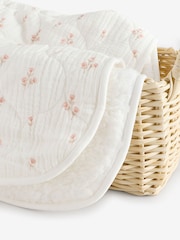 Delicate Floral Muslin Baby Fleece Blanket - Image 3 of 5
