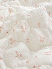 Delicate Floral Muslin Baby Fleece Blanket - Image 5 of 5