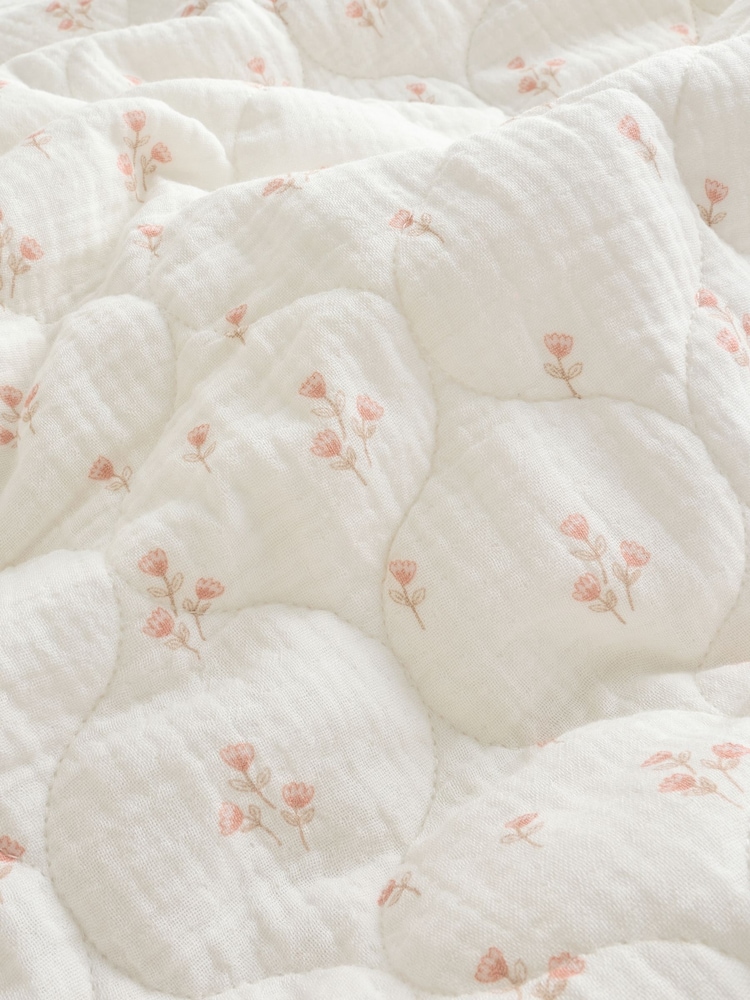 Delicate Floral Muslin Baby Fleece Blanket - Image 5 of 5