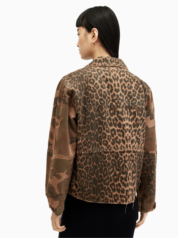 AllSaints Brown 100% Cotton Finch Leppo Mix Jacket - Image 2 of 7 AllSaints Brown 100% Cotton Finch Leppo Mix Jacket - Image 2 of 7