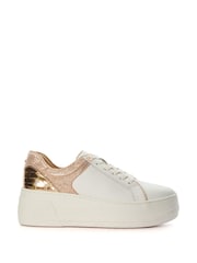Dune London Grey Elusive Flatform Lace-Up Sneakers - Image 3 of 7