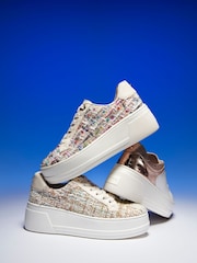 Dune London Grey Elusive Flatform Lace-Up Sneakers - Image 7 of 7
