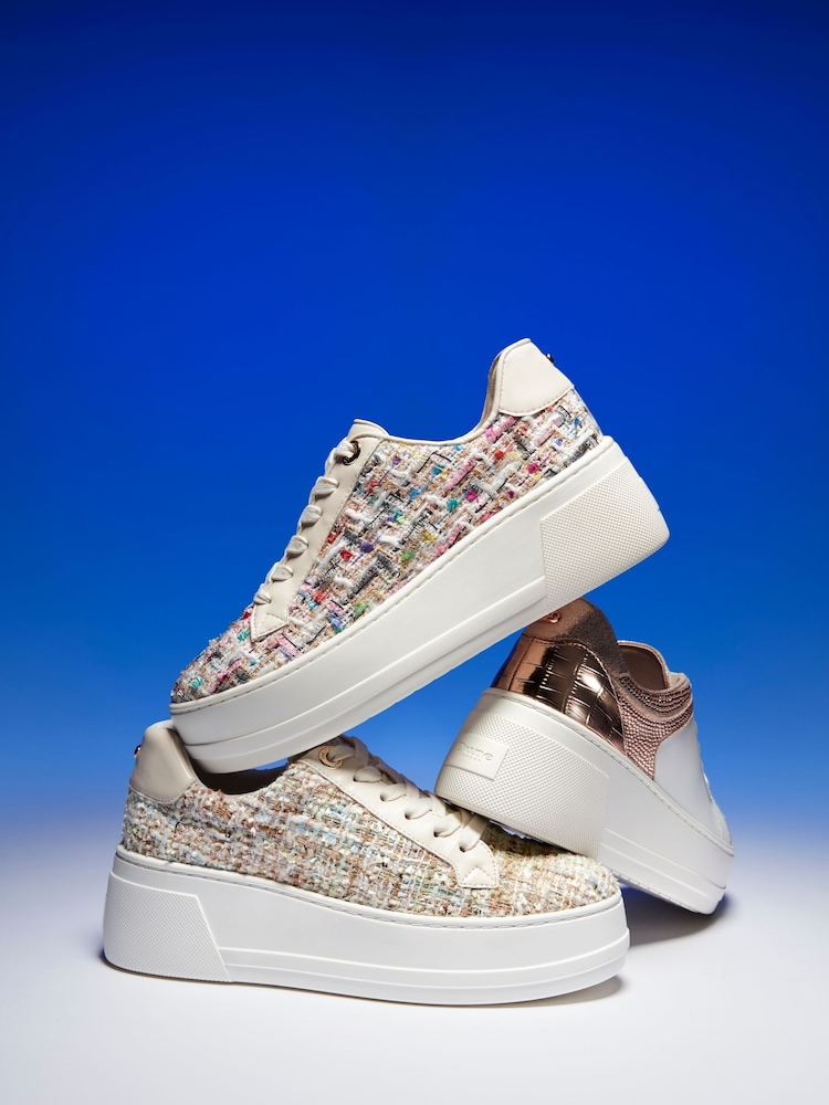 Dune London Grey Elusive Flatform Lace-Up Sneakers - Image 7 of 7