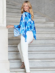 Sosandar Blue Kimono Sleeve Top - Image 2 of 2
