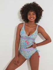 Joe Browns Blue Bright Tile Print Tankini Top - Image 1 of 4