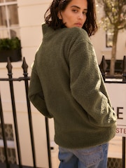Olive Vihreä - Teddy Teddykangas Cozy Longline Quarter vetoketjullinen fleece - Kuva 3 / 7