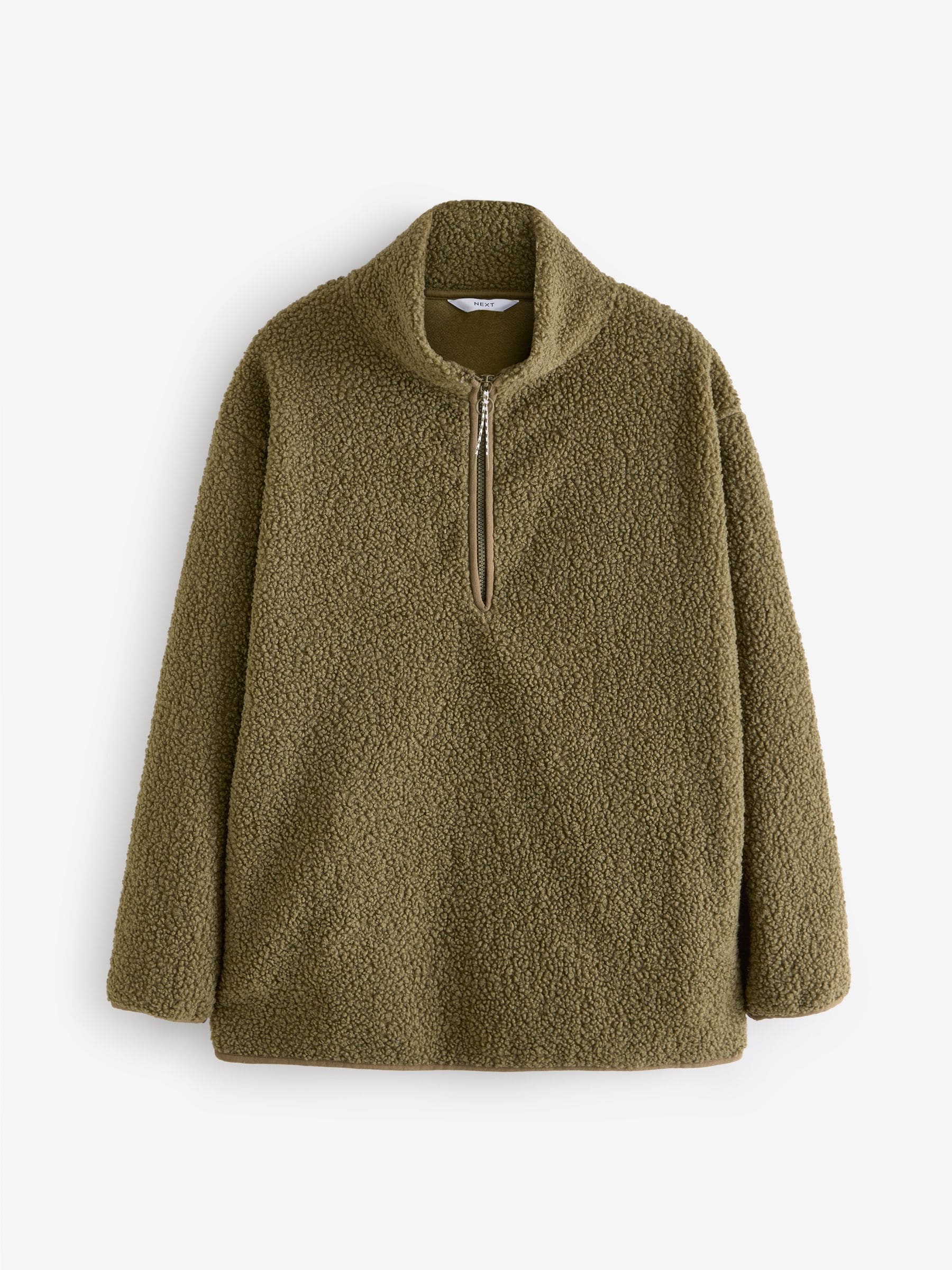 Buy Olive Green Teddy Borg Cosy Longline Quarter Zip Fleece from Next Canada