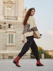 Cream Fairisle Pattern Fringe Tassel Knitted Jumper - Image 4 of 8