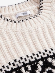Cream Fairisle Pattern Fringe Tassel Knitted Jumper - Image 6 of 8