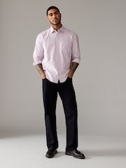 Pink Stripe Oxford Long Sleeve 100% Cotton Shirt - Image 2 of 9