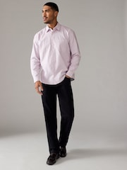 Pink Stripe Oxford Long Sleeve 100% Cotton Shirt - Image 4 of 9