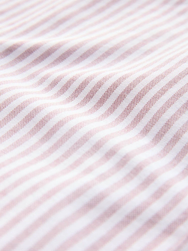 Pink Stripe Oxford Long Sleeve 100% Cotton Shirt - Image 9 of 9