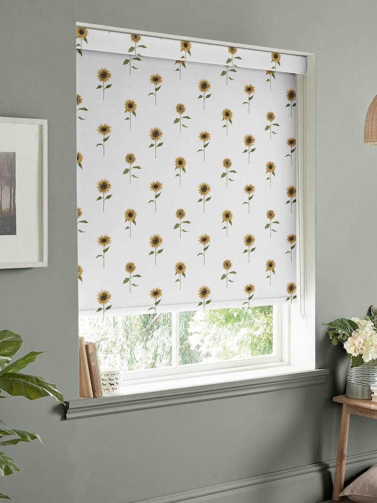 Sophie Allport White Sunflowers Made to Measure Roller Blinds - Image 2 of 6