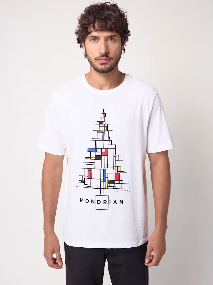 White Mondrian 100% Cotton Licence Christmas T-Shirt - Image 1 of 6