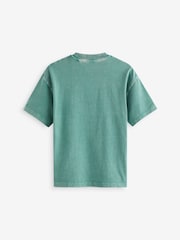 Green Washed Oversized Fit 100% Cotton Short Sleeve Graphic T-Shirt (3-16yrs) - Image 2 of 3