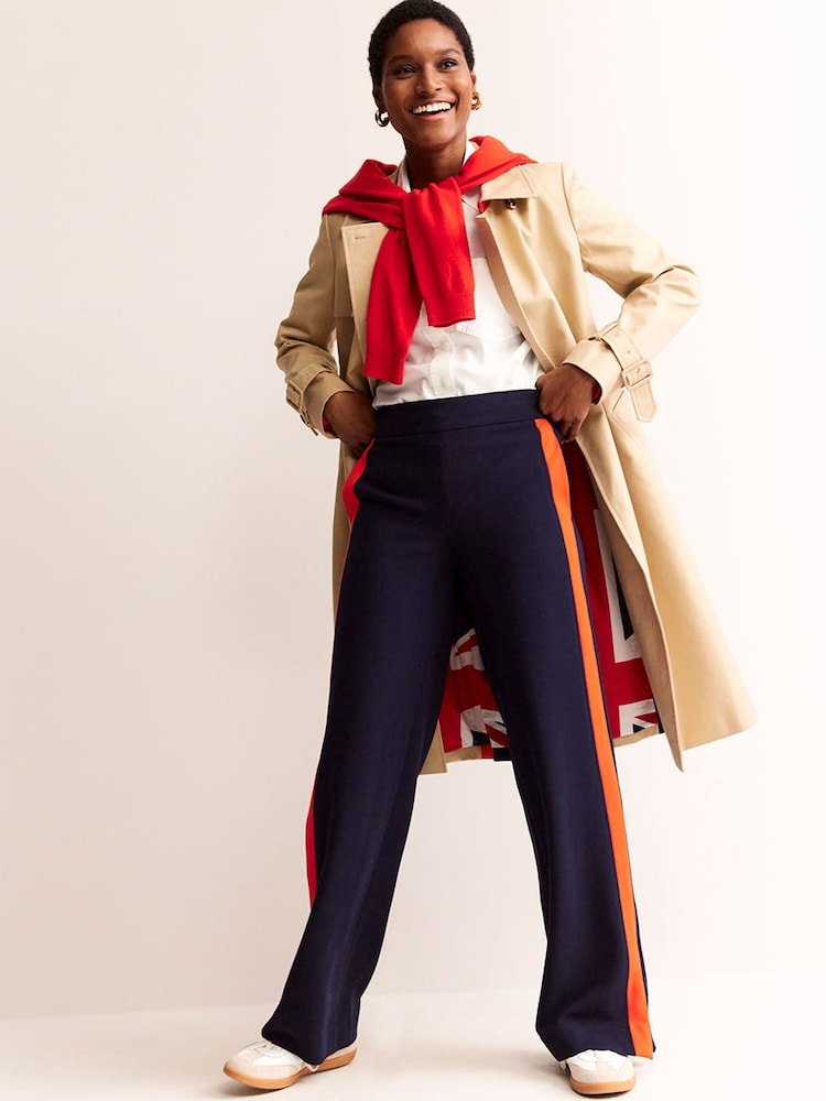 Boden Blue Pull On Side Stripe Trousers - Image 1 of 5