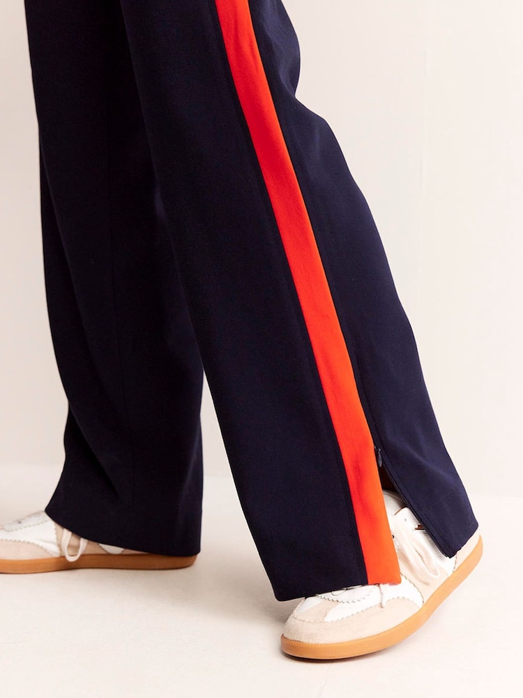 Boden Blue Pull On Side Stripe Trousers - Image 2 of 5