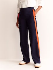 Boden Blue Pull On Side Stripe Trousers - Image 4 of 5