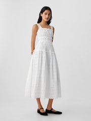 Gap White DÔEN Eyelet Midi Dress - Image 3 of 5