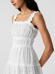 Gap White DÔEN Eyelet Midi Dress - Image 4 of 5