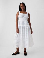 Gap White DÔEN Eyelet Midi Dress - Image 5 of 5