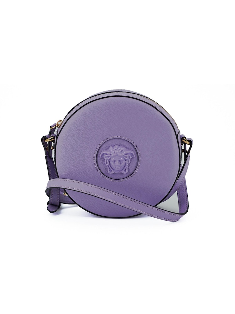 Versace Purple Calf Leather Round Disco Shoulder Bag - Image 1 of 5