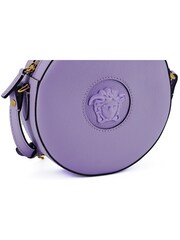 Versace Purple Calf Leather Round Disco Shoulder Bag - Image 4 of 5