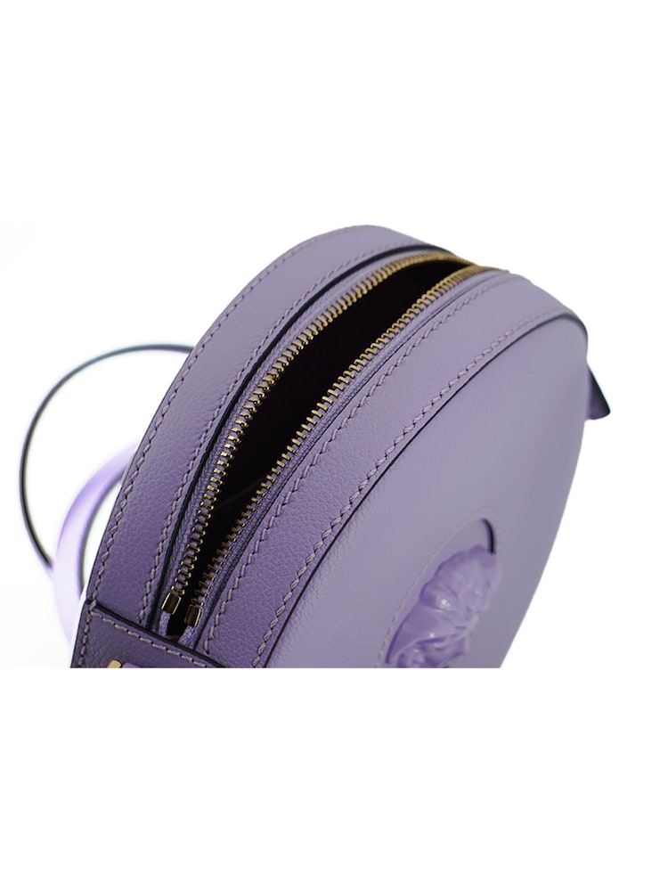 Versace Purple Calf Leather Round Disco Shoulder Bag - Image 5 of 5