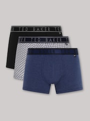 Ted Baker Black Cotton Trunks 3 Pack - Image 3 of 5
