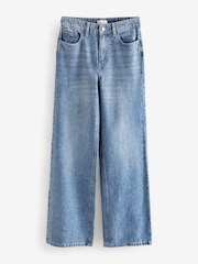 Mid Blue Sequin Embellished Wide Leg 100% Cotton Jeans - Image 5 of 7