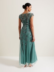 Phase Eight Green Evonne Beaded Maxi Dress - Image 2 of 7