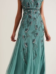 Phase Eight Green Evonne Beaded Maxi Dress - Image 5 of 7