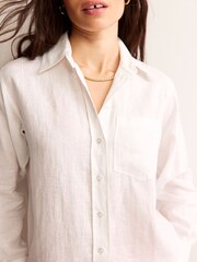 Boden White Petite Connie Linen Shirt - Image 2 of 5