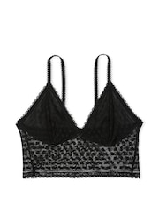 Victoria's Secret PINK Black Dainty Dot Lace Bralette - Image 1 of 3