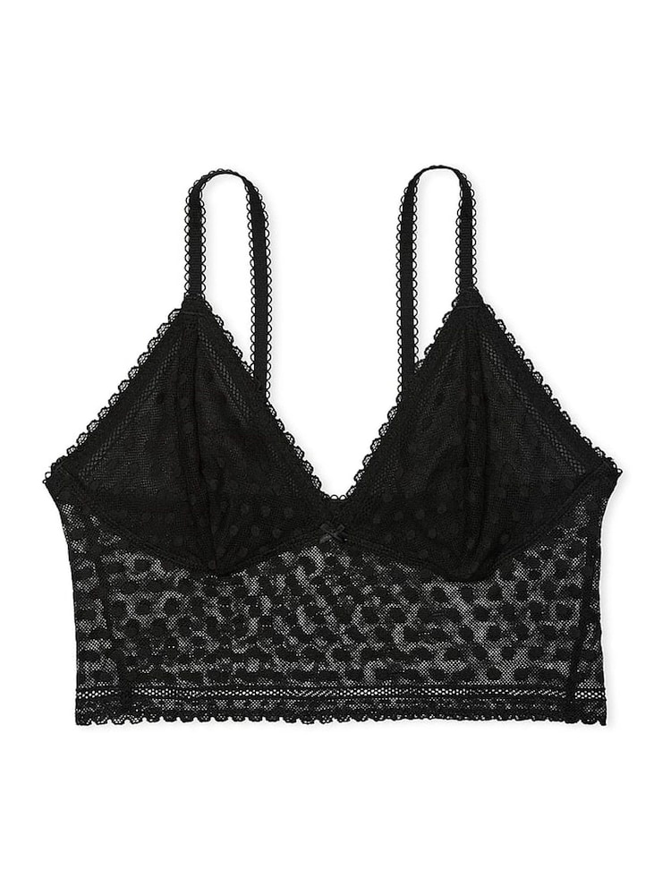 Victoria's Secret PINK Black Dainty Dot Lace Bralette - Image 3 of 3