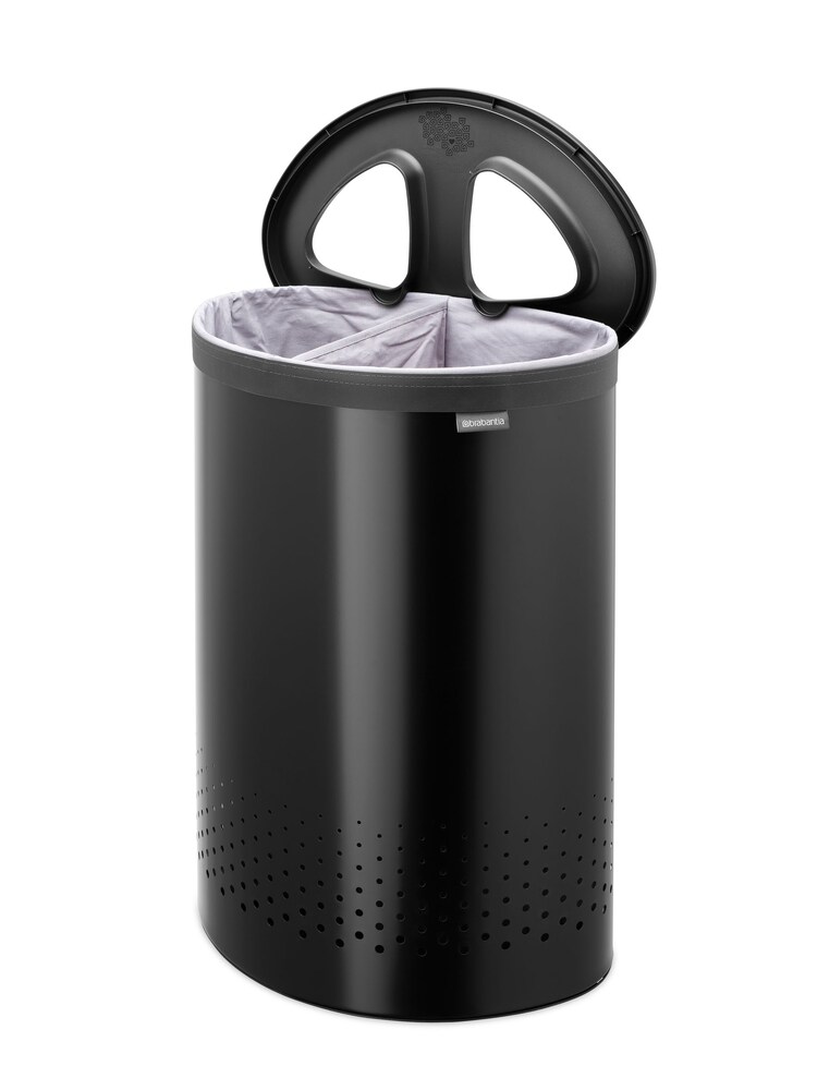 Brabantia Matt Black Laundry Bin 55L Selector Plastic Lid - Image 6 of 6