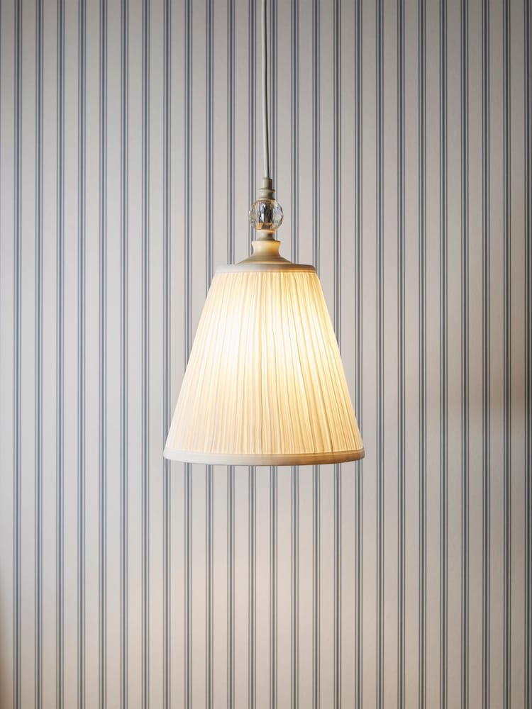 Laura Ashley Cream Ellis Pendant Ceiling Light - Image 1 of 6