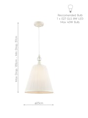 Laura Ashley Cream Ellis Pendant Ceiling Light - Image 6 of 6