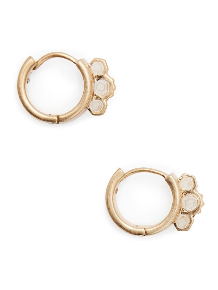 AllSaints Gold Stone Huggies Earrings - Image 1 of 4