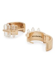 AllSaints Gold Stone Huggies Earrings - Image 2 of 4