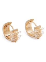 AllSaints Gold Stone Huggies Earrings - Image 3 of 4