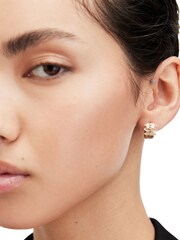 AllSaints Gold Stone Huggies Earrings - Image 4 of 4