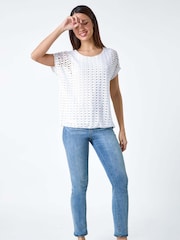 Roman Cut Out Detail Stretch Top - Image 2 of 5