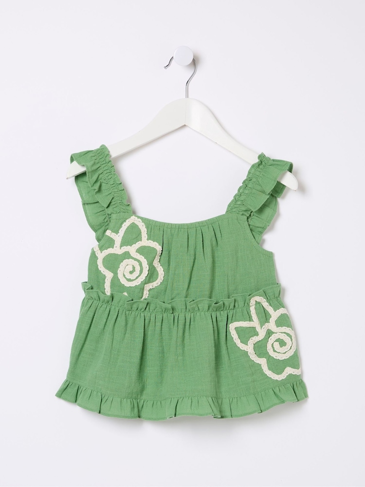 FatFace Green Floral Embroidered Cami Top - Image 5 of 5 FatFace Green Floral Embroidered Cami Top - Image 5 of 5