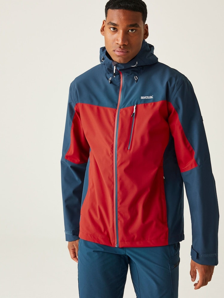 Regatta Blue Red Birchdale Waterproof Hooded Jacket - Image 1 of 9