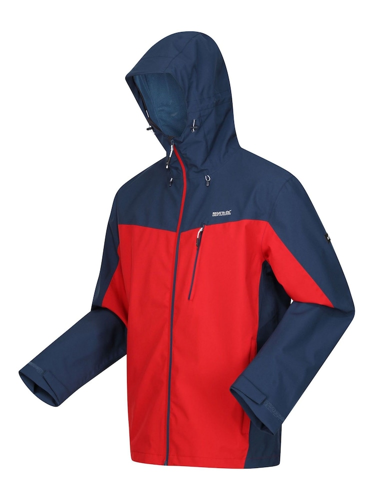 Regatta Blue Red Birchdale Waterproof Hooded Jacket - Image 9 of 9