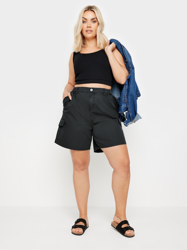 Schwarz - Yours Curve 100% Baumwoll-Cargoshorts - Bild 2 von 5 Schwarz - Yours Curve 100% Baumwoll-Cargoshorts - Bild 2 von 5