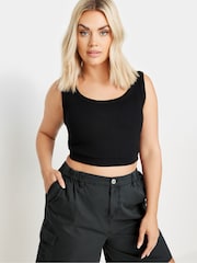 Yours Curve Black 100% Cotton Cargo Shorts - Image 4 of 5