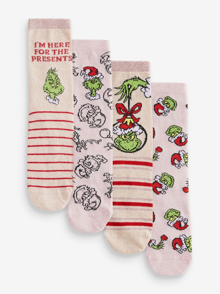 The Grinch Christmas Ankle Socks 4 Pack - Image 1 of 7